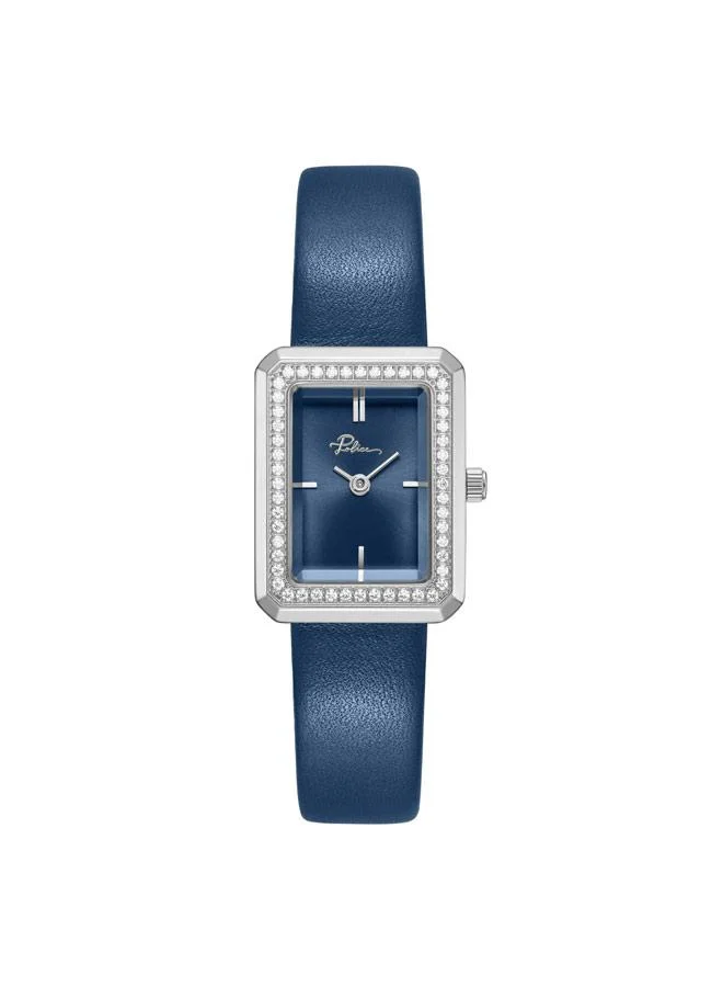 POLICE Uloya Blue Dial Genuine Leather Strap Analog Watch for Women, 21.7mm